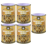 5X Metallic Gold Gloss Non-Drip Paint 300ml Tin Paint